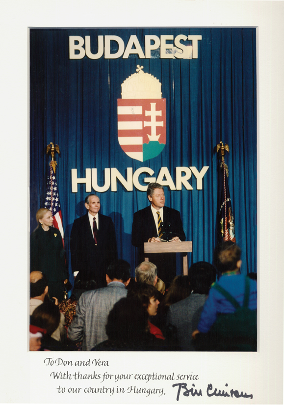 President Clinton Addressing embassy staff