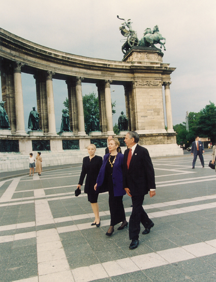 Vera and Donald with Hilary Clinton