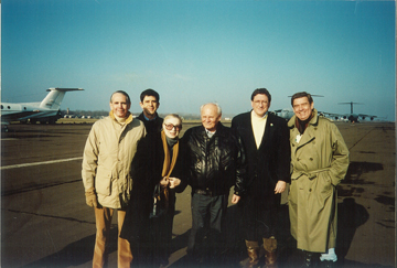 Taszar Airport with President Goncz, Richard Holbrooke, Dan Rather and Bill Siefkin