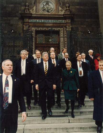 Vera Guiding President Clinton at St. Stephen’s Basilica