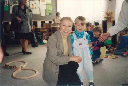 Vera with Bosnian child