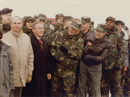 With Secretary of Defense William J. Perry, General John Shalikashvilli, Hungarian Minister of Defense